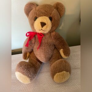 Whale Brown Vintage Shanghai Toys Jointed Teddy Bear 13" EUC Plush posable plush